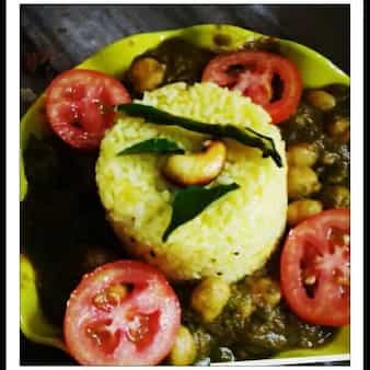 Hariyali chhole/chickpeas spinach curry