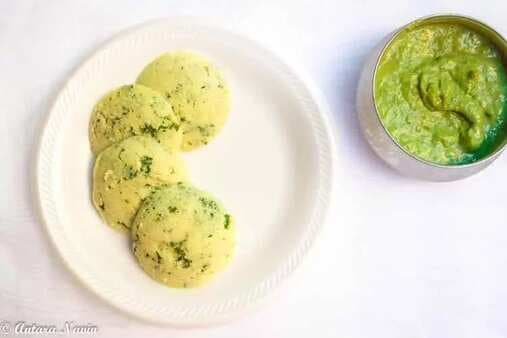 Healthy And Instant Spinach Rava Idlis