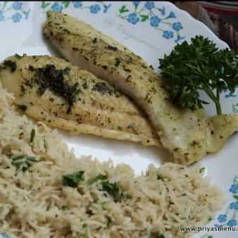 Herbed fish and rice