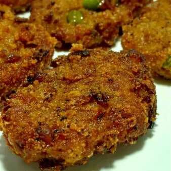 Indian railways veggie (potato) cutlet with toasted bread crumbs