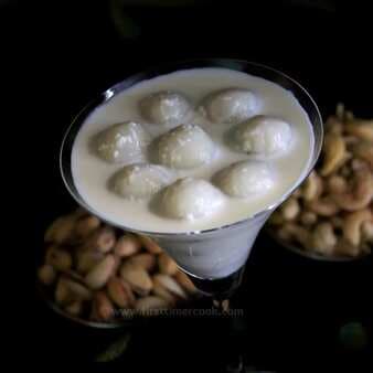 Khira gaintha (milky rice dumplings with coconut stuffing)