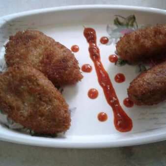 Leftover rice and potato cutlet