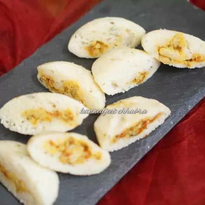 Leftover Stuffed Cauliflower Sabji Idli
