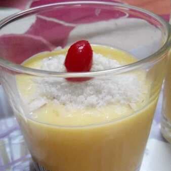 Mango mastani (red rose in a yellow dessert)