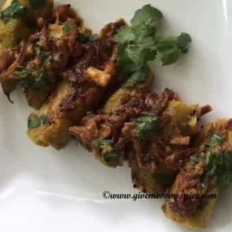Masala stuffed karela or bitter melon curry (karela nu bharelu shak)