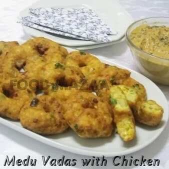 Medhu vadas with chicken