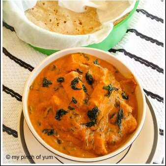 Methi-murgh or fenugreek-chicken curry