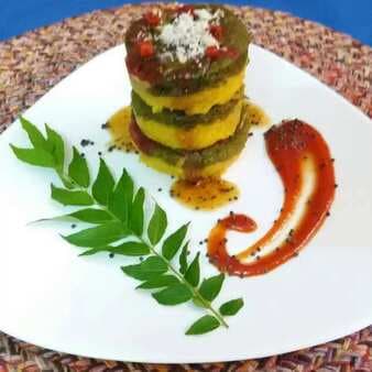 Microwave Spinach Saffron Dhokla