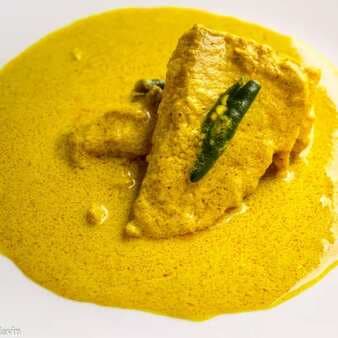 Microwave Steamed Fish In A Bengali Mustard Sauce
