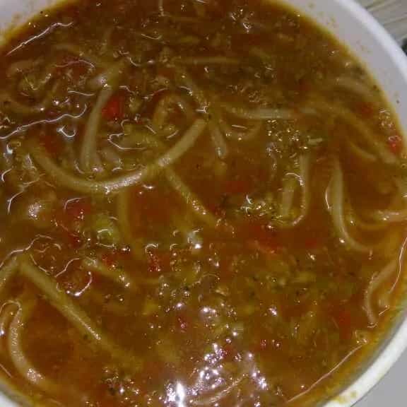 Mix vegetables noodles soup