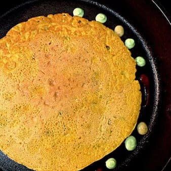 Moong dal chilla (yellow lentils indian style pancake)
