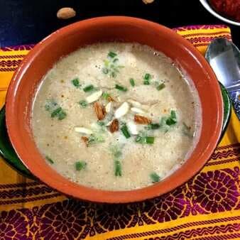 Moroccan spiced cauliflower and almond soup