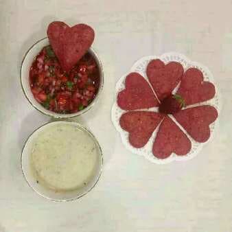 Nacho Hearts With Strawberry Salsa