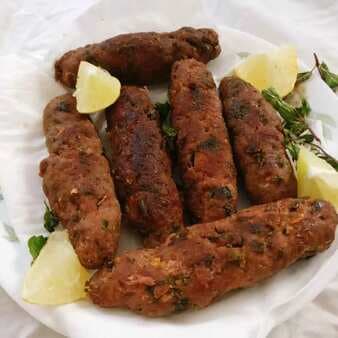 Pan fried mutton seekh kebab