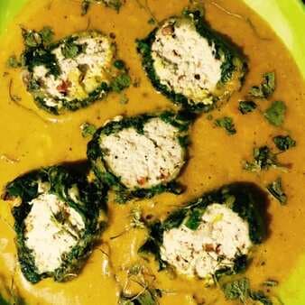 Paneer Stuffed Spinach Kofta Curry