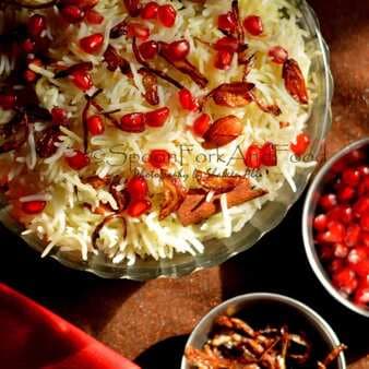 Pomegranate and dry fruit pilaf