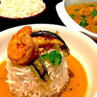 Prawns in coconut curry