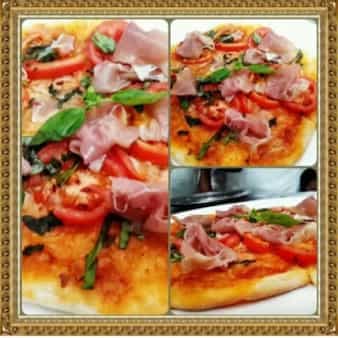 Prosciutto And Tomato Basil Thin Crust Pizza