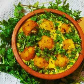 Rajasthani spicy kadhi with potato kofta