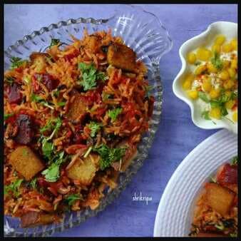 Red amaranth and beet pulav: