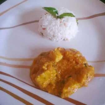 Sambaar Flavored Paneer Curry With Curd Rice