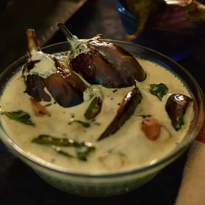 Sauteed eggplant with yogurt or dahi baigan