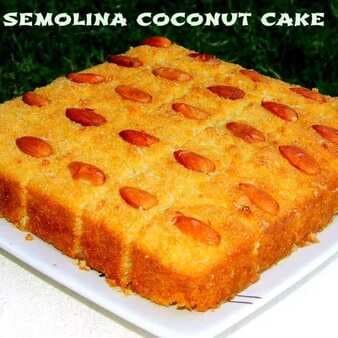 Semolina Coconut Cake (Egg Less)