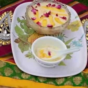 Shahi mango paneer kheer/mango flavoured cottage cheese pudding