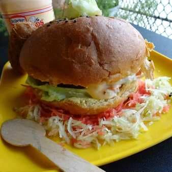 Spicy chole croquettes burger with veg salad
