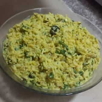 Spicy curd rice (tadka dahi chawal)
