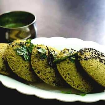 Spinach dhokla