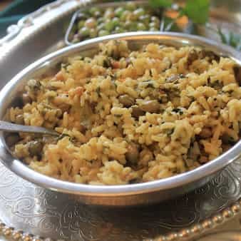 Spinach & pigeon pea rice-palak & togari kayi rice