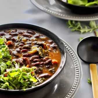 Spinach rajma or kidney beans with spinach