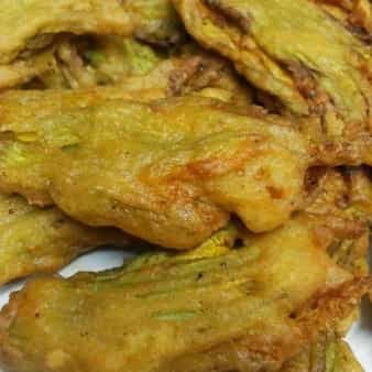 Squash flower fritters