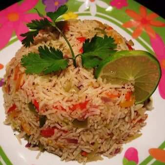 Stir fried rice with vegetables