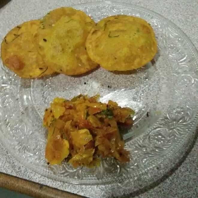 Sweet potato masala poori