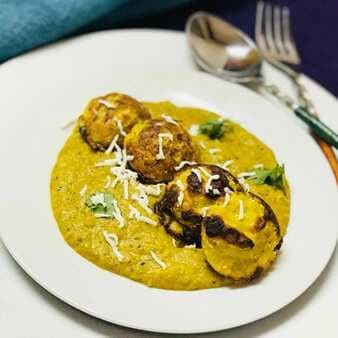 Tender coconut curry with zucchini koftas
