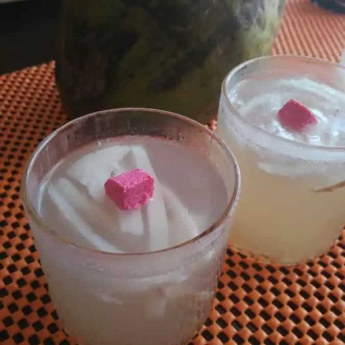 Thai young coconut jelly