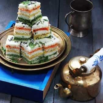 Three Layered Sandwich Dhokla