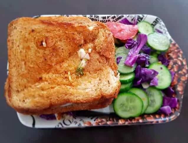 Toasted butter veg sandwich with butter tossed veggies