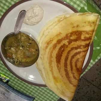 Yellow moong dal paper dosa with coconut chutney
