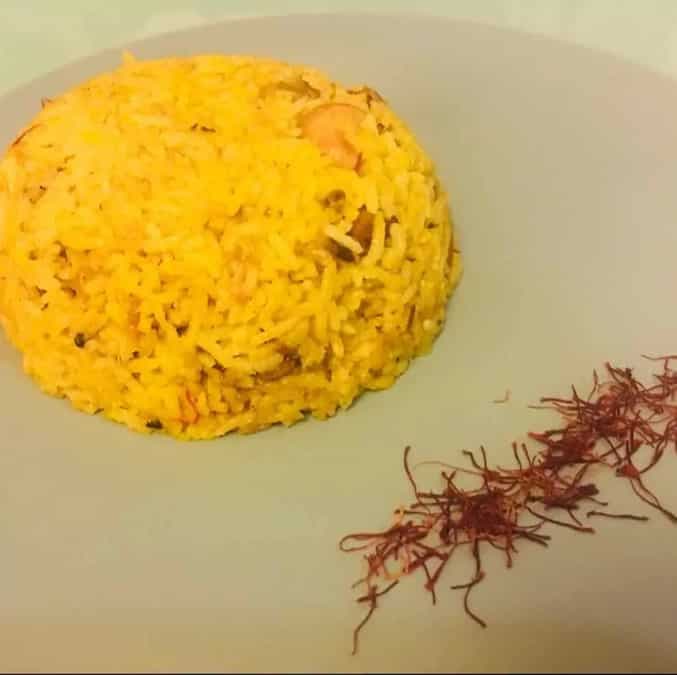 Zafraani pulao (saffron pulav)