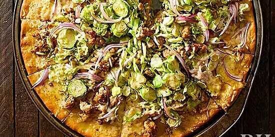 Brussels Sprouts And Spicy Fennel Sausage Pizza