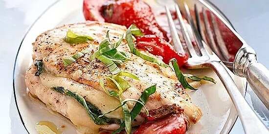 Gluten Free Parmesan-Stuffed Chicken And Melted Strawberries