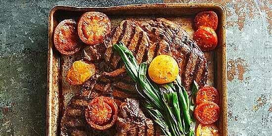 Grilled Ribeye Steaks With Smoked Tomatoes