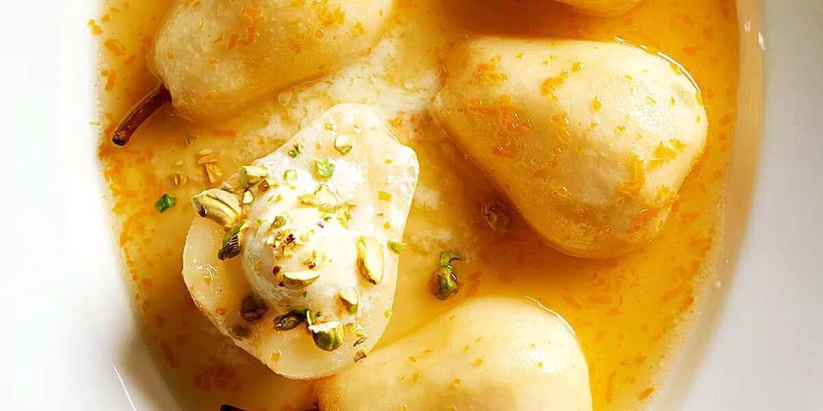 Honey-Pistachio Roasted Pears