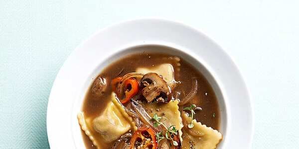 Mushroom And Beef Ravioli Soup