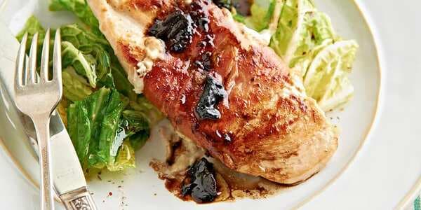 Pancetta-Wrapped Chicken With Glazed Date Sauce