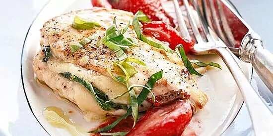 Parmesan-Stuffed Chicken And Melted Strawberries
