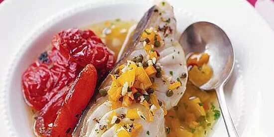 Poached Halibut And Peppers